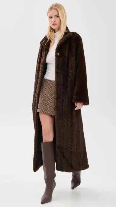 Avec Les Filles Combo Body Long Coat | Thumbnail 5 Avec Les Filles Combo Body Long Coat | Thumbnail 5