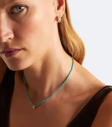 Suzanne Kalan Infinite 18kt gold beaded necklace with turquoise and diamonds | Thumbnail 5 Suzanne Kalan Infinite 18kt gold beaded necklace with turquoise and diamonds | Thumbnail 5