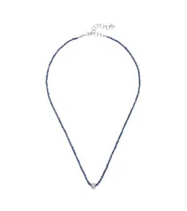 Suzanne Kalan Infinite 18kt white gold beaded necklace with sapphires and diamonds | Thumbnail 1 Suzanne Kalan Infinite 18kt white gold beaded necklace with sapphires and diamonds | Thumbnail 1