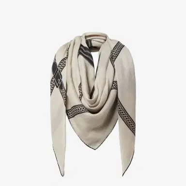 Fendi Shawl embellished with the Selleria motif in black | Thumbnail 3 Fendi Shawl embellished with the Selleria motif in black | Thumbnail 3