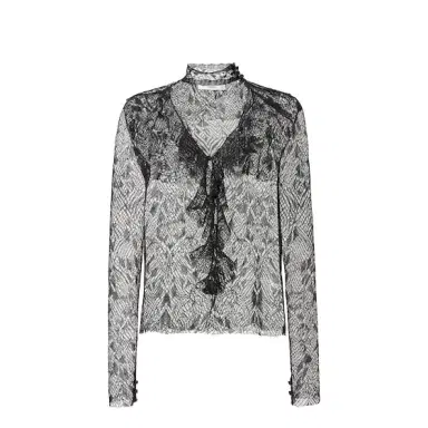 Fendi Long-sleeved shirt made of silk yarn with a black Cuneo | Thumbnail 1 Fendi Long-sleeved shirt made of silk yarn with a black Cuneo | Thumbnail 1