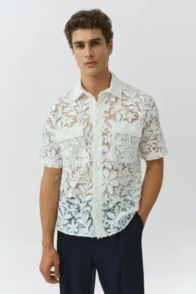 Simkhai Alan Cotton Lace Shirt | Thumbnail 3 Simkhai Alan Cotton Lace Shirt | Thumbnail 3