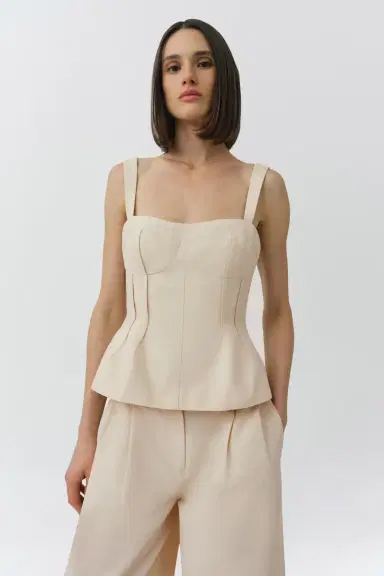 Simkhai April Cotton Faille Bustier Top | Thumbnail 3 Simkhai April Cotton Faille Bustier Top | Thumbnail 3