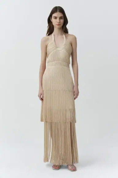 Simkhai Baldwin Draped Fringe Gown | Thumbnail 2 Simkhai Baldwin Draped Fringe Gown | Thumbnail 2