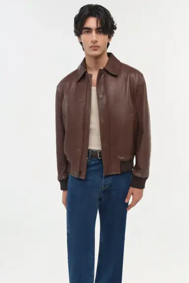 Simkhai Bauer Leather Blouson Jacket | Thumbnail 4 Simkhai Bauer Leather Blouson Jacket | Thumbnail 4