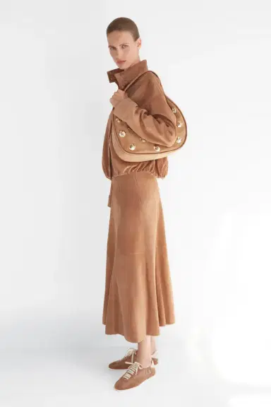 Simkhai Bonnie Suede Midi Skirt | Thumbnail 2 Simkhai Bonnie Suede Midi Skirt | Thumbnail 2