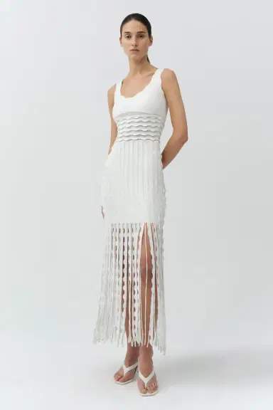 Simkhai Brionne Scalloped Knit Midi Dress | Thumbnail 2 Simkhai Brionne Scalloped Knit Midi Dress | Thumbnail 2