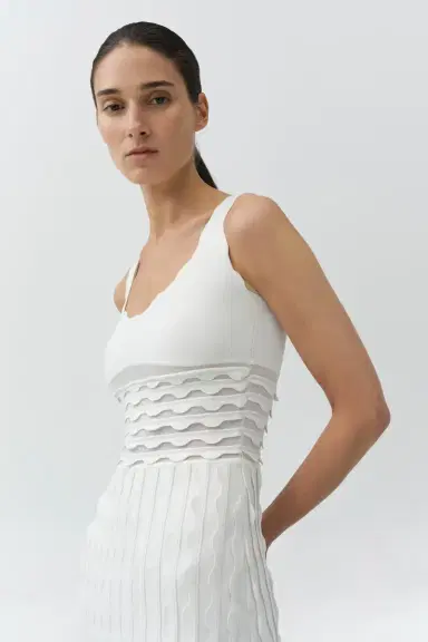 Simkhai Brionne Scalloped Knit Midi Dress | Thumbnail 3 Simkhai Brionne Scalloped Knit Midi Dress | Thumbnail 3