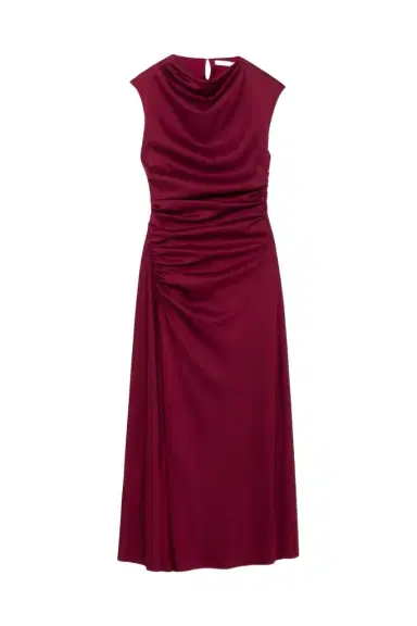 Simkhai Burke Draped Satin Midi Dress | Thumbnail 1 Simkhai Burke Draped Satin Midi Dress | Thumbnail 1