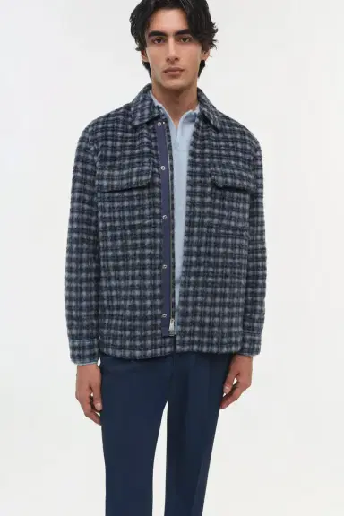 Simkhai Caleb Brushed Plaid Shirt Jacket | Thumbnail 3 Simkhai Caleb Brushed Plaid Shirt Jacket | Thumbnail 3