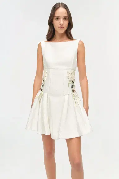 Simkhai Calilly Floral Jacquard Mini Dress | Thumbnail 3 Simkhai Calilly Floral Jacquard Mini Dress | Thumbnail 3