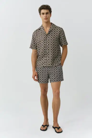 Simkhai Casper Printed Silk Shirt | Thumbnail 2 Simkhai Casper Printed Silk Shirt | Thumbnail 2