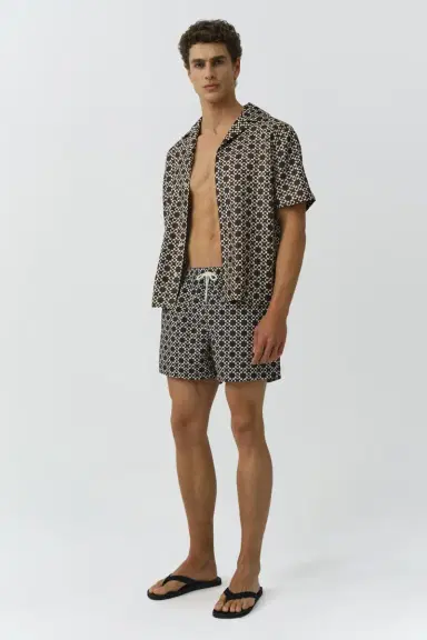 Simkhai Casper Printed Silk Shirt | Thumbnail 4 Simkhai Casper Printed Silk Shirt | Thumbnail 4