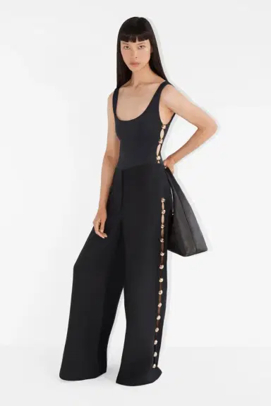 Simkhai Cayman Studded Linen Wide Leg Pant | Thumbnail 2 Simkhai Cayman Studded Linen Wide Leg Pant | Thumbnail 2