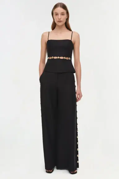 Simkhai Cayman Studded Linen Wide Leg Pant | Thumbnail 3 Simkhai Cayman Studded Linen Wide Leg Pant | Thumbnail 3