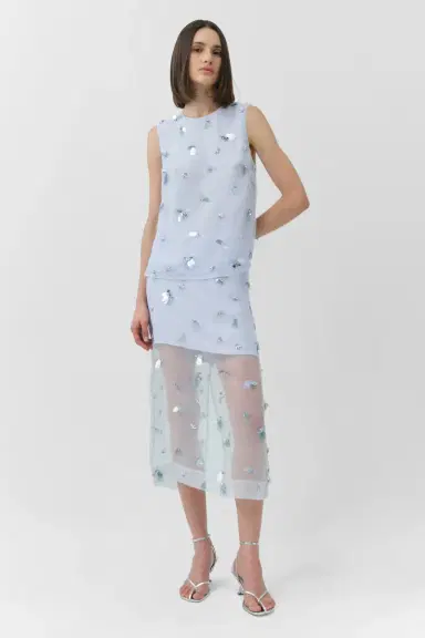 Simkhai Celia Embellished Organza Top | Thumbnail 2 Simkhai Celia Embellished Organza Top | Thumbnail 2