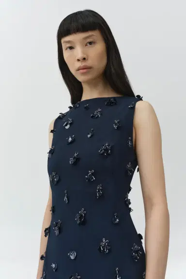 Simkhai Claudia Embellished Crepe Midi Dress | Thumbnail 3 Simkhai Claudia Embellished Crepe Midi Dress | Thumbnail 3