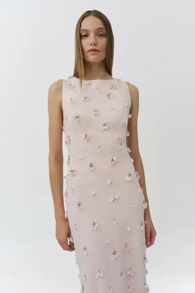 Simkhai Claudia Embellished Crepe Midi Dress | Thumbnail 3 Simkhai Claudia Embellished Crepe Midi Dress | Thumbnail 3