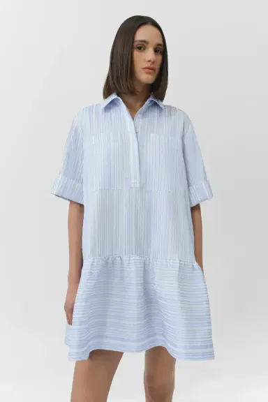 Simkhai Cris Short Sleeve Shirt Dress | Thumbnail 3 Simkhai Cris Short Sleeve Shirt Dress | Thumbnail 3