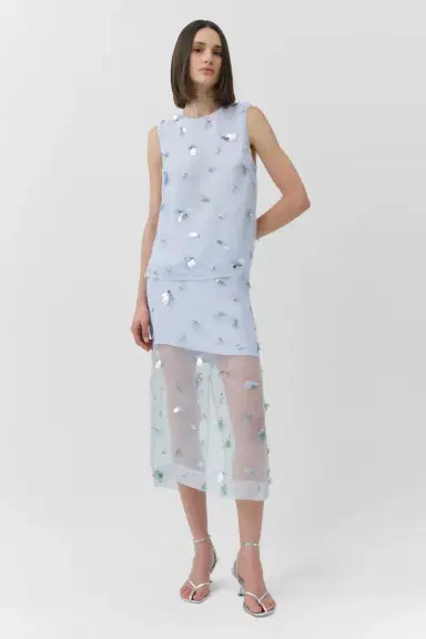 Simkhai Delilah Embellished Organza Midi Skirt | Thumbnail 3 Simkhai Delilah Embellished Organza Midi Skirt | Thumbnail 3