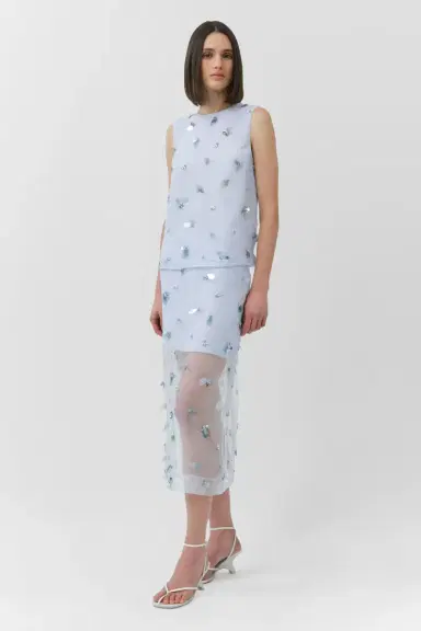 Simkhai Delilah Embellished Organza Midi Skirt | Thumbnail 4 Simkhai Delilah Embellished Organza Midi Skirt | Thumbnail 4