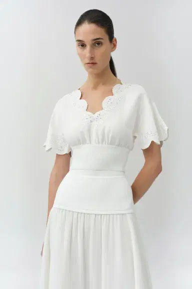 Simkhai Delphina Embroidered Linen Knit Top | Thumbnail 3 Simkhai Delphina Embroidered Linen Knit Top | Thumbnail 3