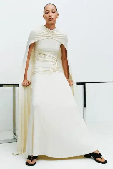 Simkhai Demi Draped Jersey Cape Gown | Thumbnail 2 Simkhai Demi Draped Jersey Cape Gown | Thumbnail 2