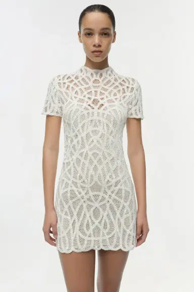 Simkhai Desiree Macrame Mini Dress | Thumbnail 3 Simkhai Desiree Macrame Mini Dress | Thumbnail 3