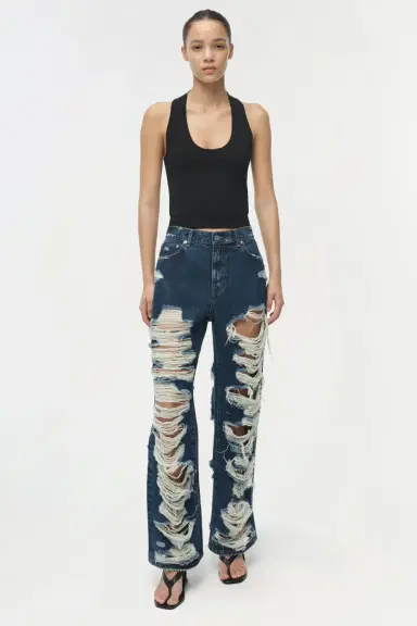 Simkhai Erie High Waist Distressed Denim Pant | Thumbnail 3 Simkhai Erie High Waist Distressed Denim Pant | Thumbnail 3