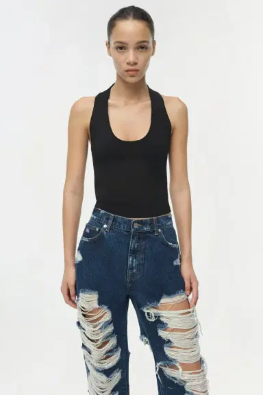 Simkhai Erie High Waist Distressed Denim Pant | Thumbnail 4 Simkhai Erie High Waist Distressed Denim Pant | Thumbnail 4