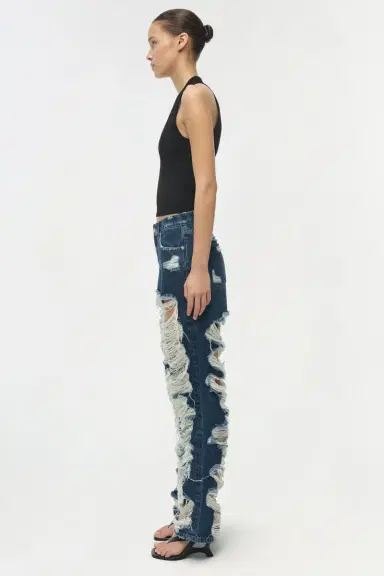 Simkhai Erie High Waist Distressed Denim Pant | Thumbnail 5 Simkhai Erie High Waist Distressed Denim Pant | Thumbnail 5