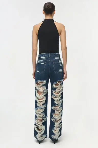 Simkhai Erie High Waist Distressed Denim Pant | Thumbnail 6 Simkhai Erie High Waist Distressed Denim Pant | Thumbnail 6