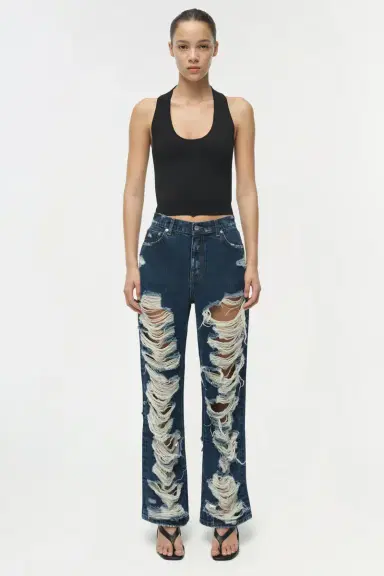 Simkhai Erie High Waist Distressed Denim Pant | Thumbnail 7 Simkhai Erie High Waist Distressed Denim Pant | Thumbnail 7
