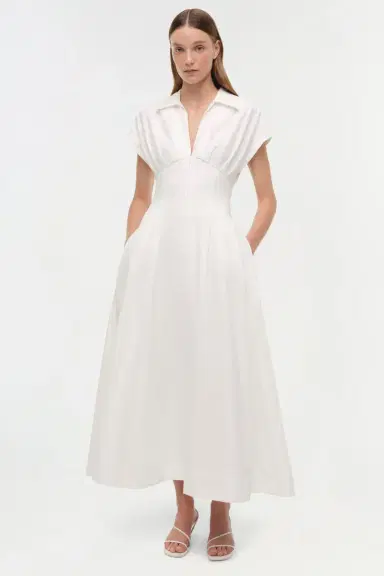 Simkhai Farlow Cotton Faille Midi Dress | Thumbnail 3 Simkhai Farlow Cotton Faille Midi Dress | Thumbnail 3