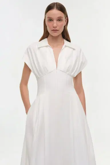 Simkhai Farlow Cotton Faille Midi Dress | Thumbnail 4 Simkhai Farlow Cotton Faille Midi Dress | Thumbnail 4