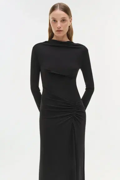 Simkhai Ferrera Draped Jersey Midi Dress | Thumbnail 3 Simkhai Ferrera Draped Jersey Midi Dress | Thumbnail 3