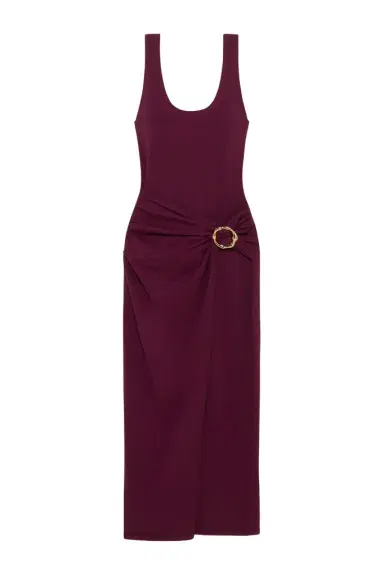 Simkhai Genne Draped Knit Midi Dress | Thumbnail 1 Simkhai Genne Draped Knit Midi Dress | Thumbnail 1