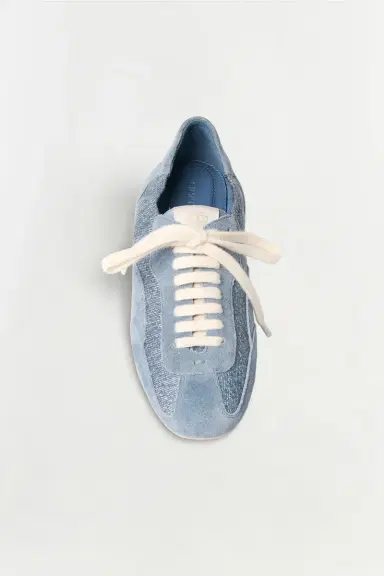 Simkhai Georgie Denim Leather Combo Sneaker | Thumbnail 4 Simkhai Georgie Denim Leather Combo Sneaker | Thumbnail 4