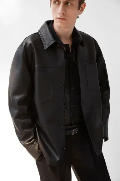 Simkhai Gibson Leather Shirt Jacket | Thumbnail 2 Simkhai Gibson Leather Shirt Jacket | Thumbnail 2