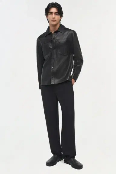 Simkhai Gibson Leather Shirt Jacket | Thumbnail 3 Simkhai Gibson Leather Shirt Jacket | Thumbnail 3