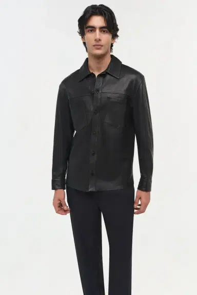 Simkhai Gibson Leather Shirt Jacket | Thumbnail 4 Simkhai Gibson Leather Shirt Jacket | Thumbnail 4