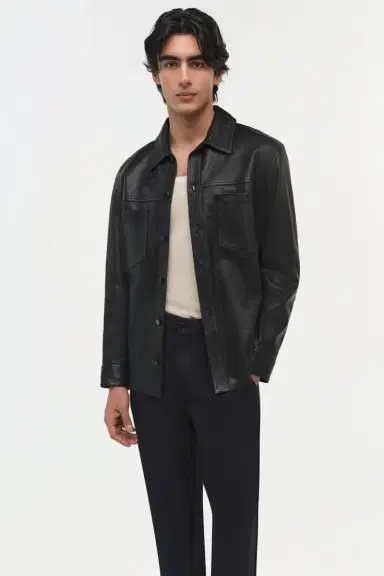 Simkhai Gibson Leather Shirt Jacket | Thumbnail 7 Simkhai Gibson Leather Shirt Jacket | Thumbnail 7
