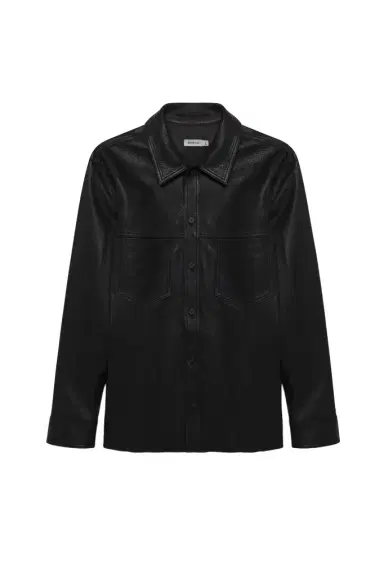 Simkhai Gibson Leather Shirt Jacket | Thumbnail 1 Simkhai Gibson Leather Shirt Jacket | Thumbnail 1