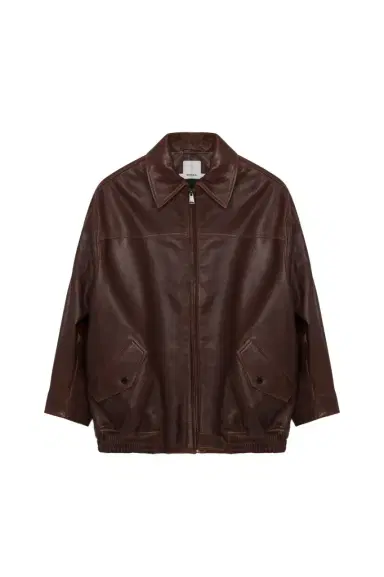 Simkhai Huntington Oversized Leather Jacket | Thumbnail 1 Simkhai Huntington Oversized Leather Jacket | Thumbnail 1