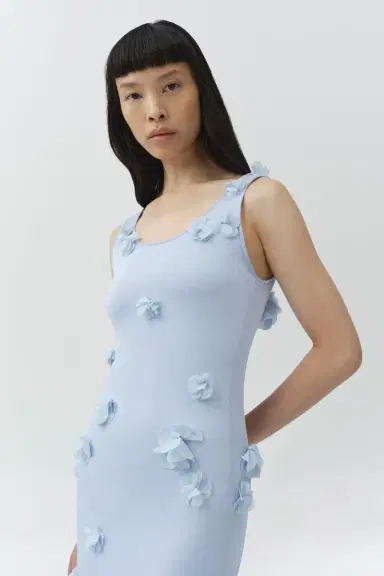 Simkhai Ivi Floral Applique Midi Dress | Thumbnail 4 Simkhai Ivi Floral Applique Midi Dress | Thumbnail 4