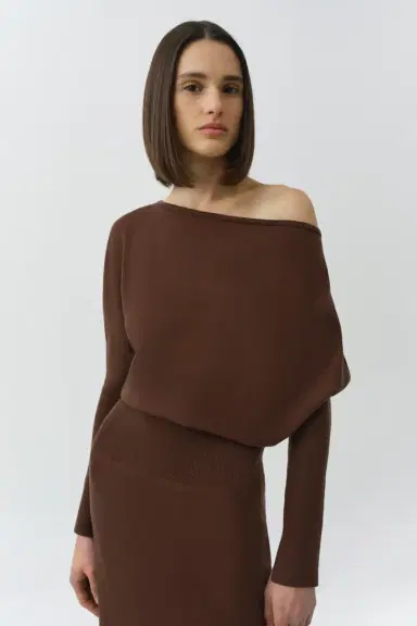 Simkhai Janese Off Shoulder Knit Midi Dress | Thumbnail 3 Simkhai Janese Off Shoulder Knit Midi Dress | Thumbnail 3