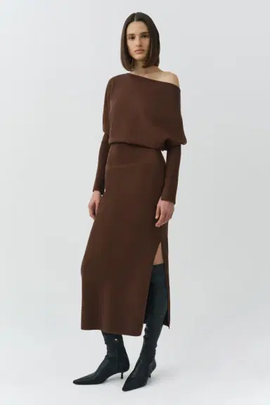 Simkhai Janese Off Shoulder Knit Midi Dress | Thumbnail 4 Simkhai Janese Off Shoulder Knit Midi Dress | Thumbnail 4