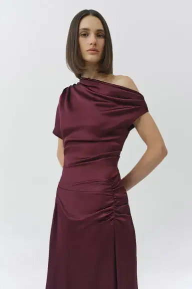 Simkhai Joanna Off Shoulder Satin Midi Dress | Thumbnail 3 Simkhai Joanna Off Shoulder Satin Midi Dress | Thumbnail 3