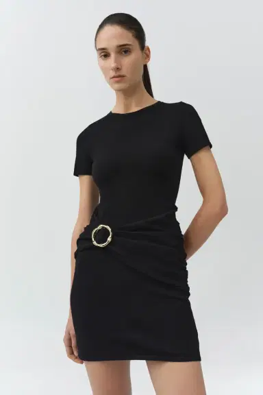 Simkhai Leni Draped Knit Mini Dress | Thumbnail 3 Simkhai Leni Draped Knit Mini Dress | Thumbnail 3