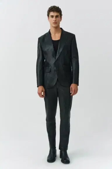 Simkhai Linden Leather Blazer | Thumbnail 3 Simkhai Linden Leather Blazer | Thumbnail 3